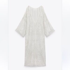 Zara white beaded dress